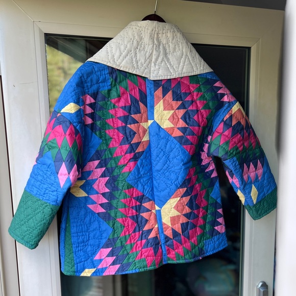 BN Farewell Frances handmade vintage rainbow Lone Star Quilt “Isabella” coat - Picture 2 of 11